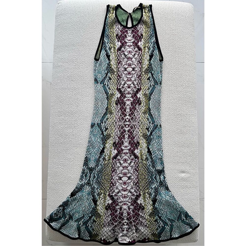Roberto Cavalli Python Multicolor Knit Fabric Dre… - image 3
